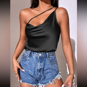 NWT Black Silky Bodysuit